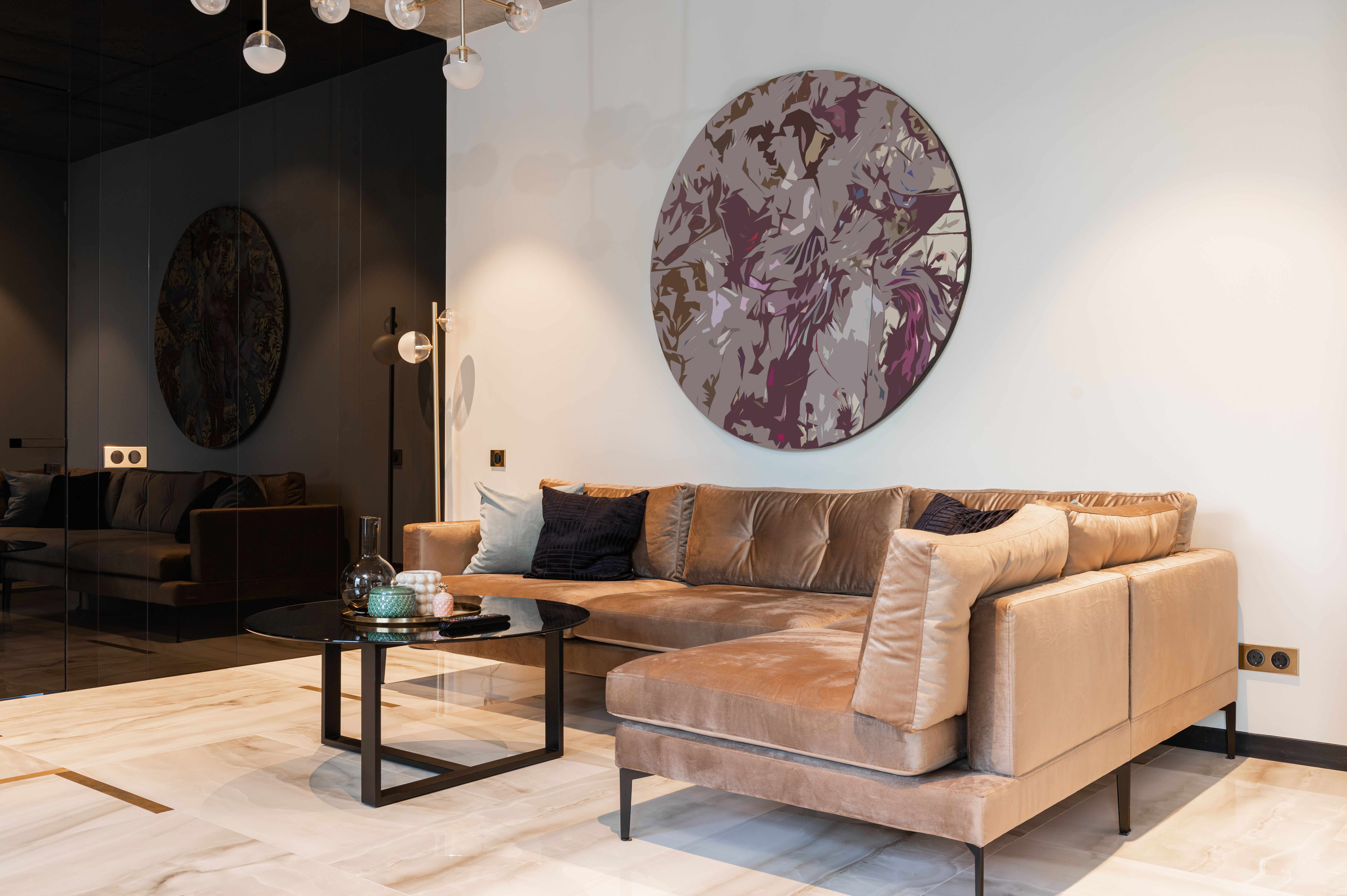 Living room finished with wall decor and art